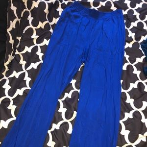Bright Blue Straight Leg Pants